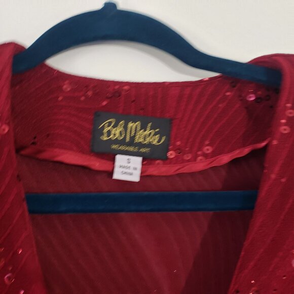 Vintage 90s Bob Mackie Womens Textured Sequin Blazer Jacket Size S Party Disco - Picture 4 of 5
